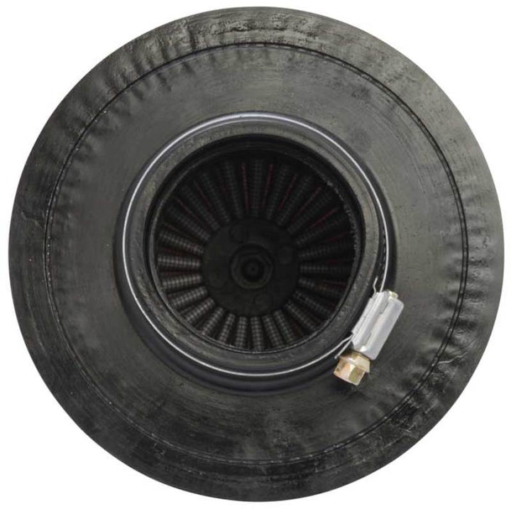 AEM Dryflow Air Filter - Round Tapered 6in Base OD x 5in Top OD x 5.5in H x 2.5in Flange ID - Bull Strap