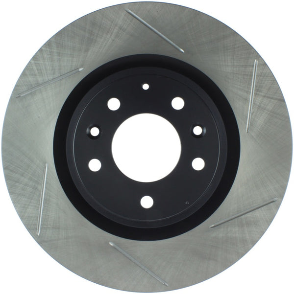 StopTech Power Slot 2003+ Mazda RX8 Slotted Left Front Rotor - SPORT SUSPENSION ONLY - Bull Strap