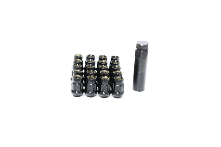 Wheel Mate Monster Lug 35 Short Lug Nut Set of 20 - Black 14x1.50 - Bull Strap