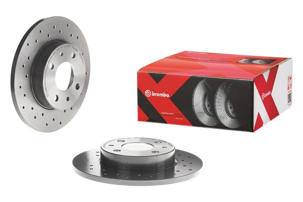 Brembo 2006 BMW 325xi/07-13 328i/09-13 328i xDrive Rear Premium Xtra Cross Drilled UV Coated Rotor - Bull Strap