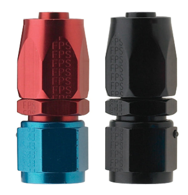 Fragola -4AN Straight Pro-Flow Hose End - Black - Bull Strap