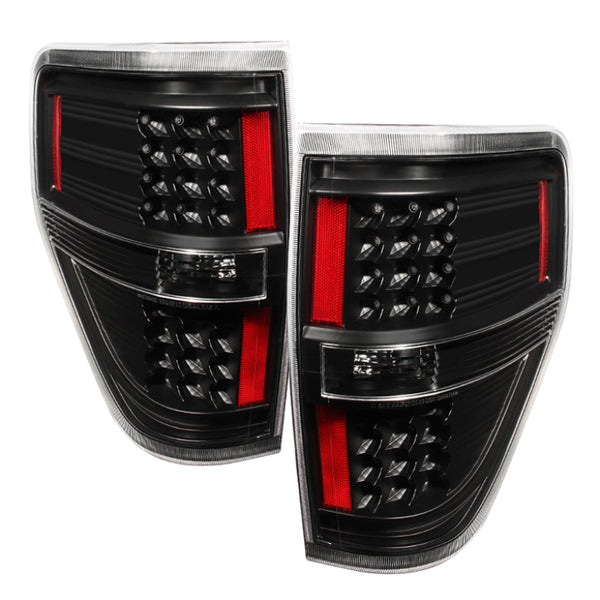 xTune Ford F150 09-14 LED Tail Lights Black ALT-JH-FF15009-LED-BK - Bull Strap
