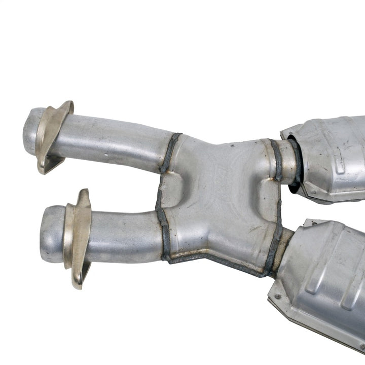 BBK 86-93 Mustang 5.0 High Flow X Pipe With Catalytic Converters - 2-1/2 - Bull Strap