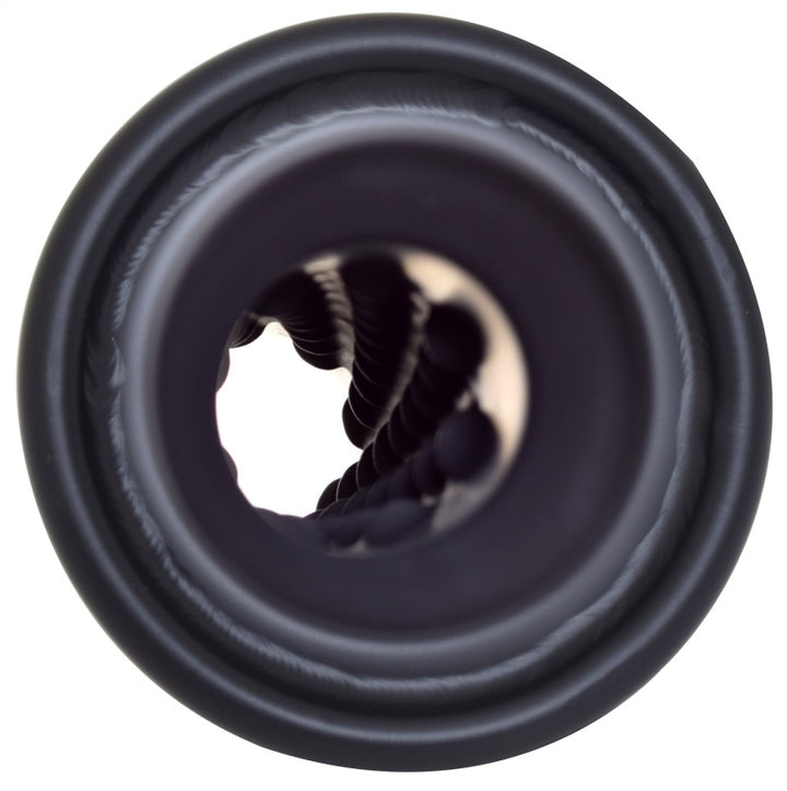 Gibson Rolled Edge Angle-Cut Muffler Quiet Tip - 4in OD/2.25in Inlet/12in Length - Black Ceramic - Bull Strap