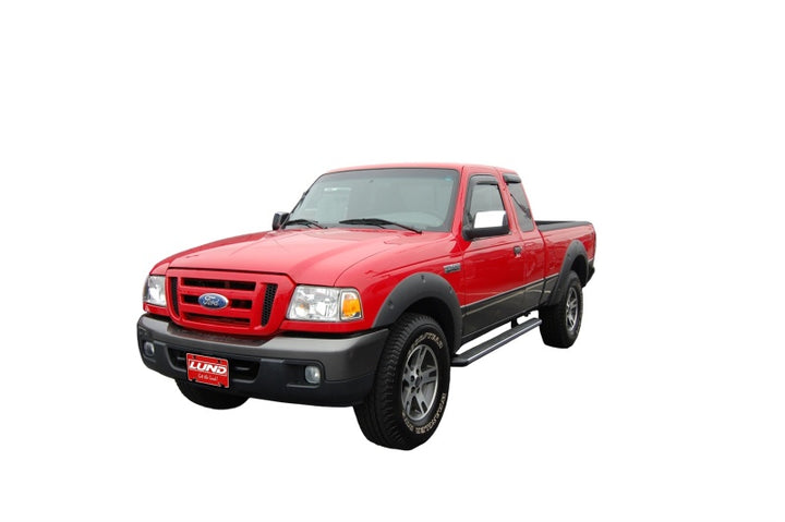AVS 99-11 Ford Ranger (Fixed Window) Ventvisor Outside Mount Window Deflectors 4pc - Smoke - Bull Strap