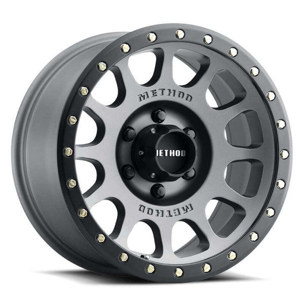 Method MR305 NV 18x9 / +18mm Offset / 8x170 BP / 130.81mm CB / Titanium - Matte Black Lip Wheel - Bull Strap
