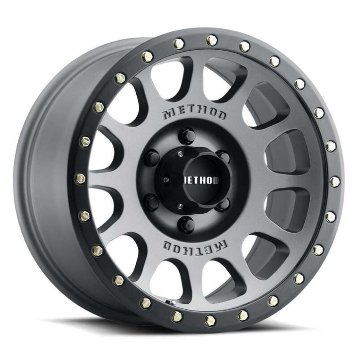Method MR305 NV 18x9 / +18mm Offset / 8x170 BP / 130.81mm CB / Titanium - Matte Black Lip Wheel - Bull Strap