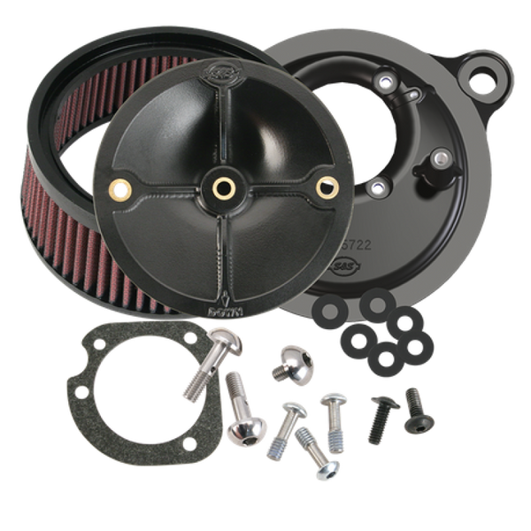 S&S Cycle 01-15 Fuel-Injector Softail Models Stealth Air Cleaner Kit w/o Cover - Bull Strap