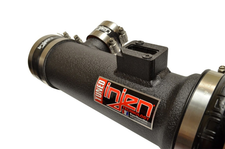 Injen 16-19 Nissan Titan 5.6L Wrinkle Black Power-Flow Air Intake System - Bull Strap