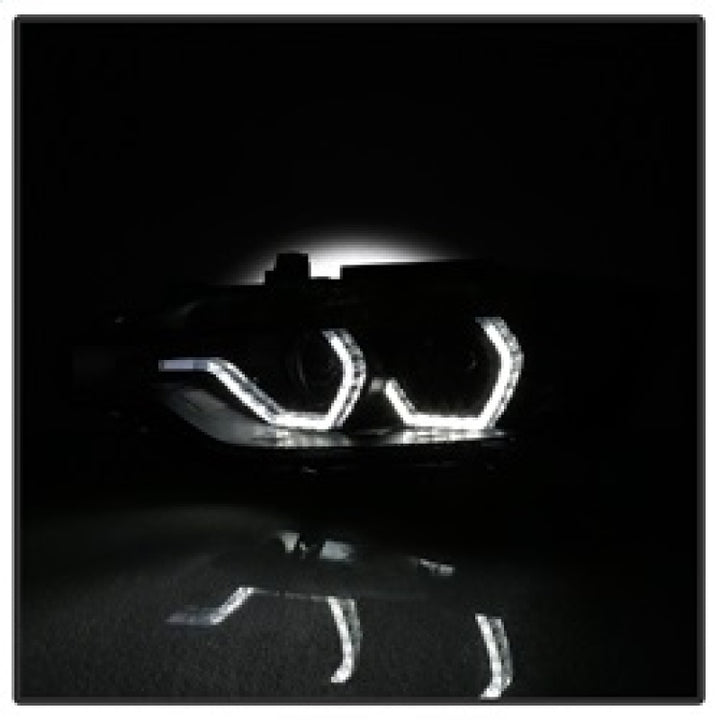 Spyder 12-14 BMW F30 3 Series 4DR Projector Headlights - LED DRL - Blk Smoke PRO-YD-BMWF3012-DRL-BSM - Bull Strap
