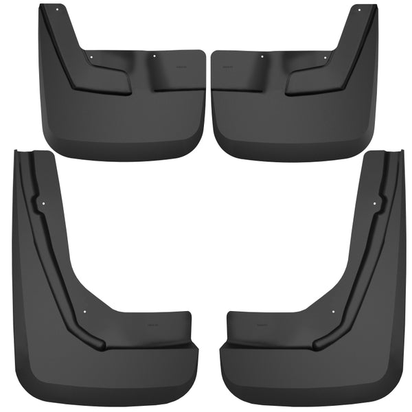 Husky Liners 21-23 Suburban/Tahoe/Yukon XL w/o Power Running Boards Front/Rear Mud Guards - BLK - Bull Strap
