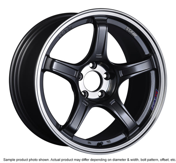 SSR GTX03 18x9.5 5x100 38mm Offset Black Graphite Wheel - Bull Strap