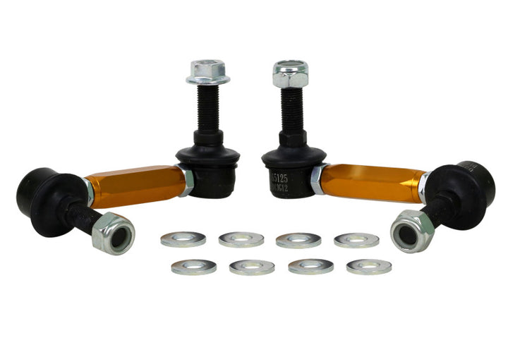 Whiteline Universal Sway Bar Link Assembly Heavy Duty Adjustable Steel Ball 115mm Size - Bull Strap