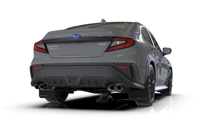 Rally Armor 22-25 Subaru WRX Black UR Mud Flap - Metallic Black Logo - Bull Strap