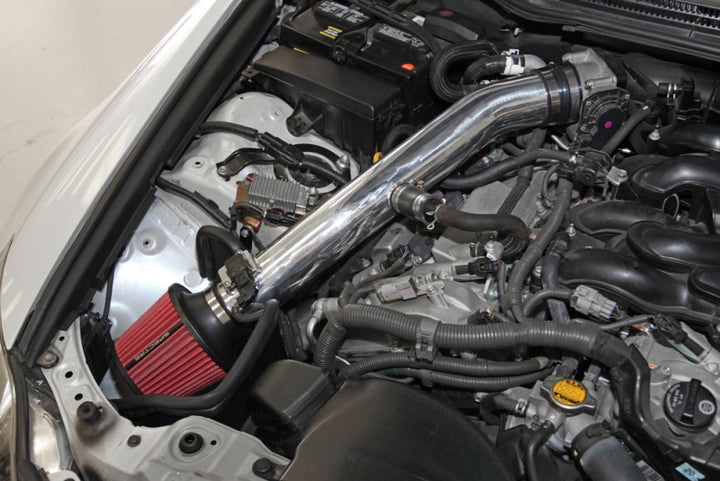 Spectre 06-12 Lexus IS250/IS350 V6-2.5/3.5L F/I Air Intake Kit - Polished w/Red Filter - Bull Strap