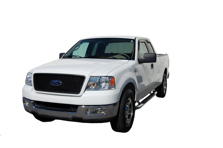 AVS 04-14 Ford F-150 Supercab Ventvisor In-Channel Front & Rear Window Deflectors 4pc - Smoke - Bull Strap