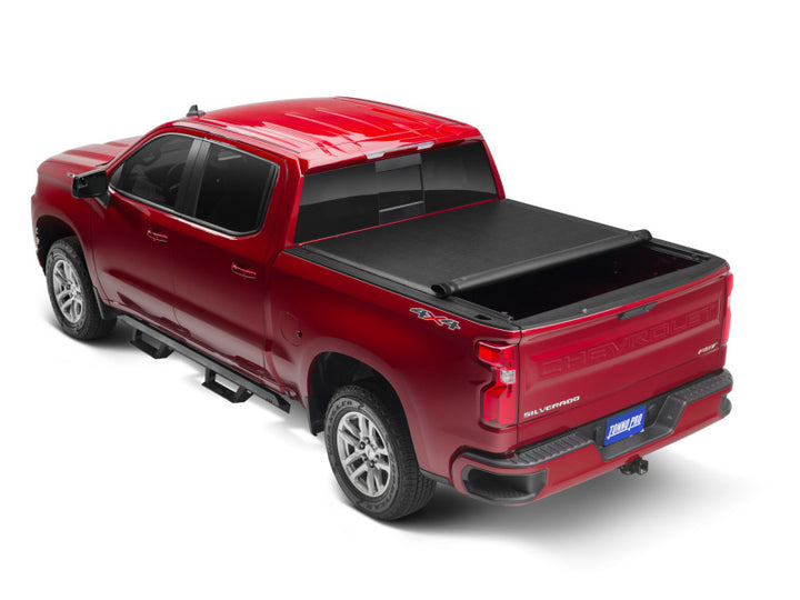 Tonno Pro 14-19 Chevy Silverado 1500 5.8ft Fleetside Lo-Roll Tonneau Cover - Bull Strap