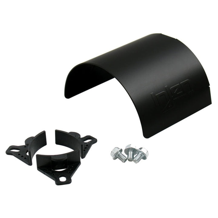 Injen Aluminum Air Filter Heat Shield Universal Fits 3.50 Black - Bull Strap