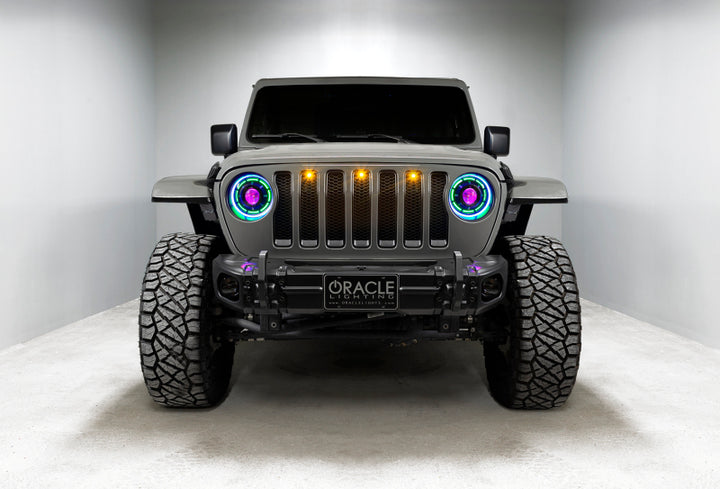 Oracle Oculus Bi-LED Projector Headlights for Jeep JL/Gladiator JT - w/ BC1 Controller - Bull Strap