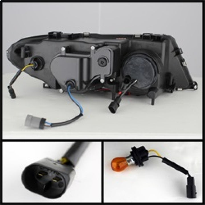Spyder BMW E46 3-Series 04-06 2 DR Projector Halogen Model- LED Halo Blk PRO-YD-BMWE4604-2DR-HL-BK - Bull Strap