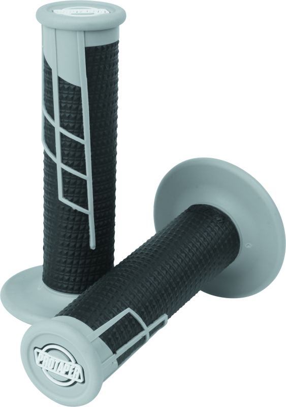 ProTaper Clamp-On 1/2 Waffle Grip - Gray/Black - Bull Strap