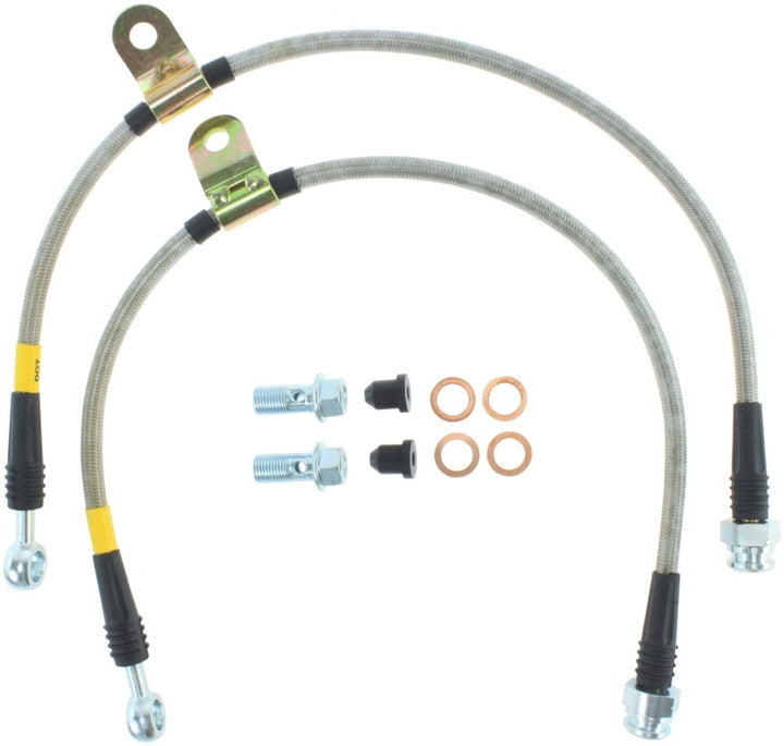 StopTech 10 Hyundai Genesis Front Stainless Steel Brake Lines - Bull Strap