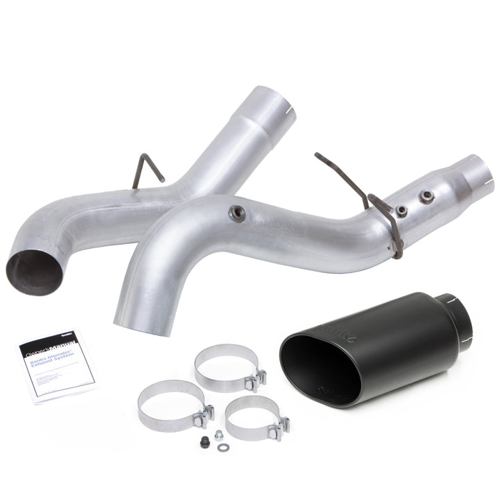 Banks Power 17-19 Chevy Duramax L5P 2500/3500 Monster Exhaust System w/ Black Tip - Bull Strap