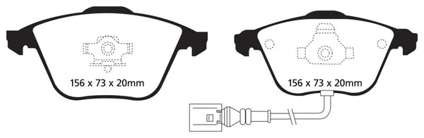 EBC 08-11 Volkswagen CC 3.6 Redstuff Front Brake Pads - Bull Strap