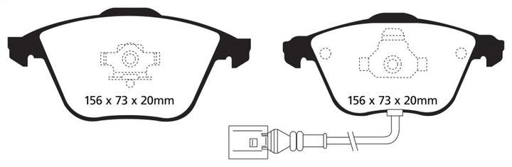 EBC 08-11 Volkswagen CC 3.6 Redstuff Front Brake Pads - Bull Strap