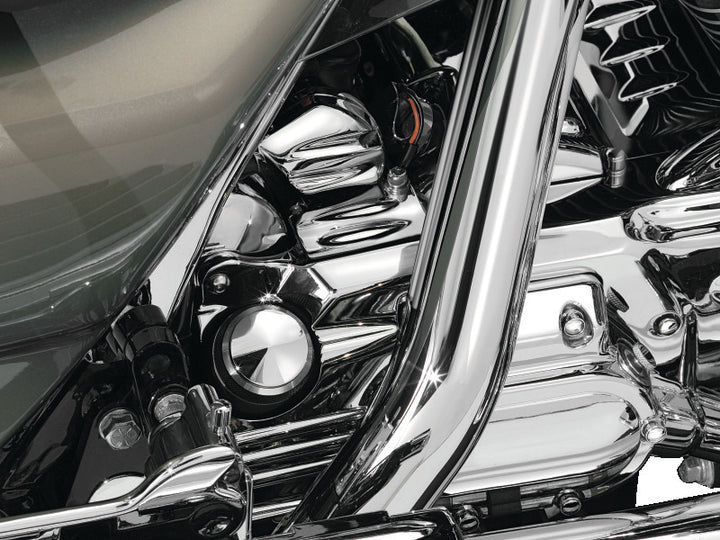 Kuryakyn Oil Filler Spout Cover 93-06 Touring Models Chrome - Bull Strap