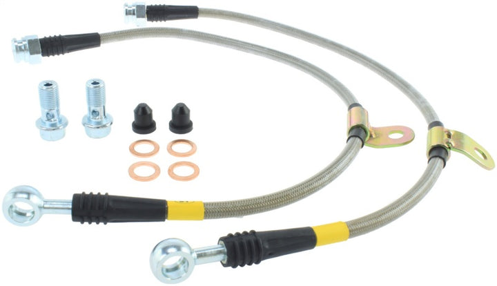 StopTech 10 Hyundai Genesis Front Stainless Steel Brake Lines - Bull Strap