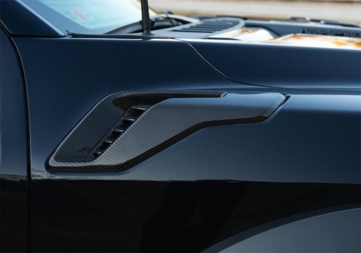 Ford Racing 21-24 F-150 Raptor Carbon Fiber Fender Vent Set - Gloss - Bull Strap