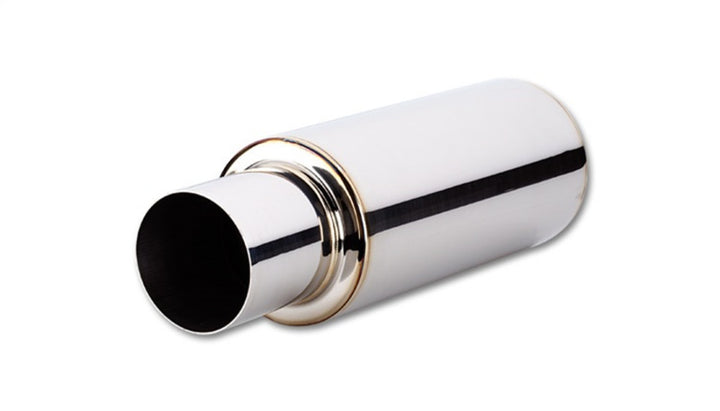 Vibrant TPV Round Muffler (23in Long) with 4in Round Tip Straight Cut - 4in inlet I.D. - Bull Strap