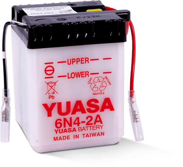 Yuasa 6N4-2A Conventional 6-Volt Battery - Bull Strap