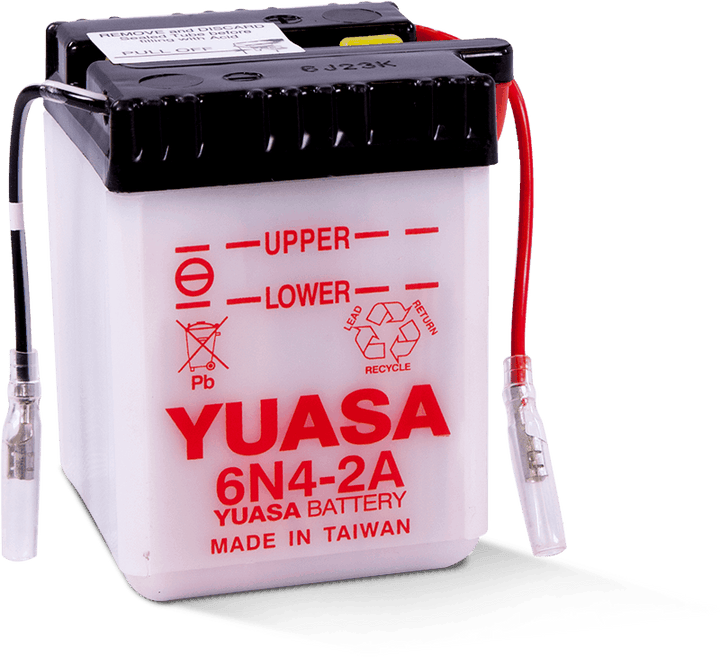 Yuasa 6N4-2A Conventional 6-Volt Battery - Bull Strap
