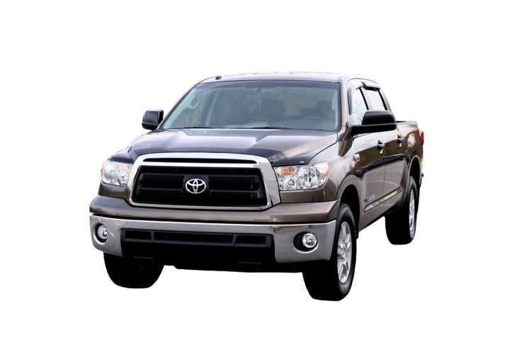 AVS 07-18 Toyota Tundra Crewmax Ventvisor Outside Mount Window Deflectors 4pc - Smoke - Bull Strap