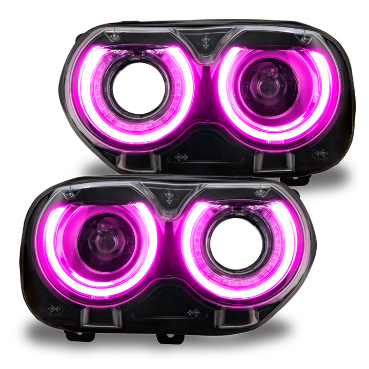 Oracle 15-21 Dodge Challenger RGB+W Headlight DRL Upgrade Kit - ColorSHIFT+W - Bull Strap