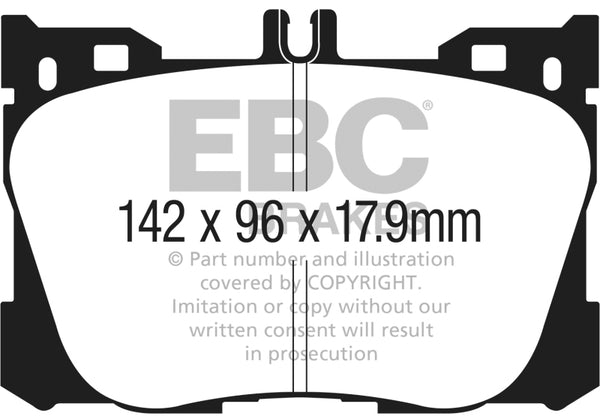 EBC 2017+ Mercedes-Benz E300 (W213) 2.0L Turbo Redstuff Front Brake Pads - Bull Strap