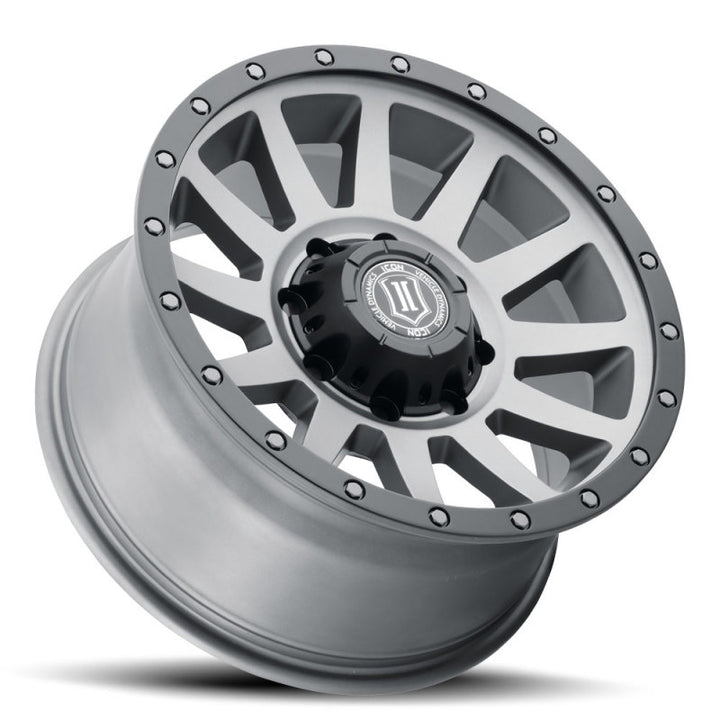 ICON Compression HD 18x9 8x170 6mm Offset 5.25in BS Titanium Wheel - Bull Strap