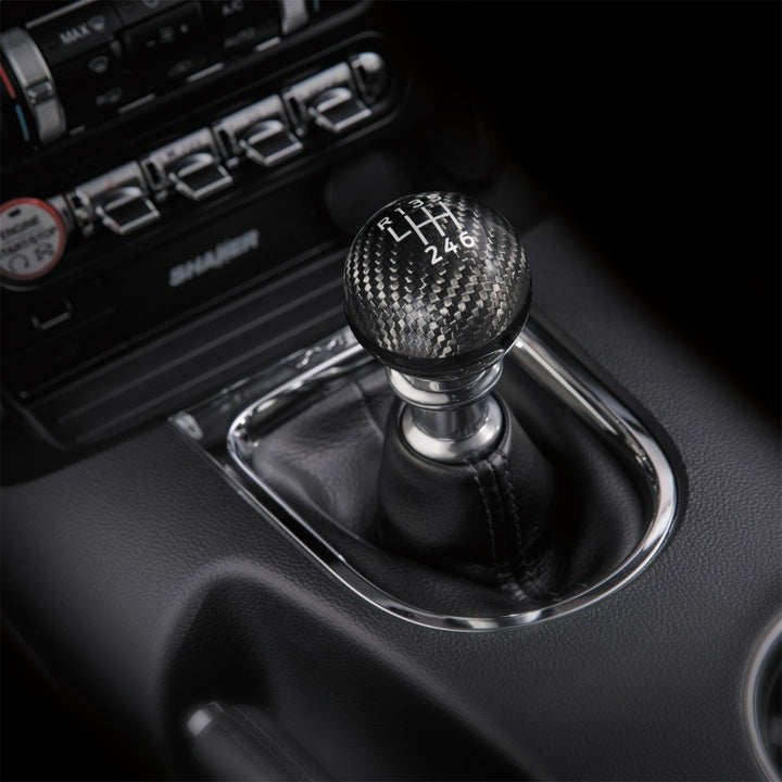 Ford Racing 15-25 Mustang Ford Racing Carbon Fiber Shift Knob 6 Speed - Bull Strap