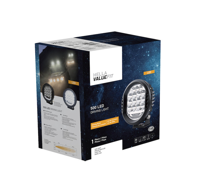 Hella 500 LED Driving Lamp - Single - Bull Strap