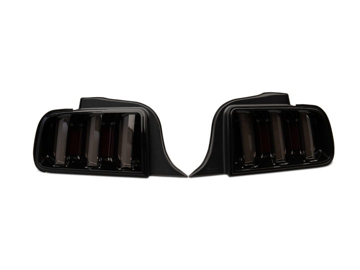 Raxiom 05-09 Ford Mustang Vector V2 LED Tail Lights- Black Housing (Smoked Lens) - Bull Strap