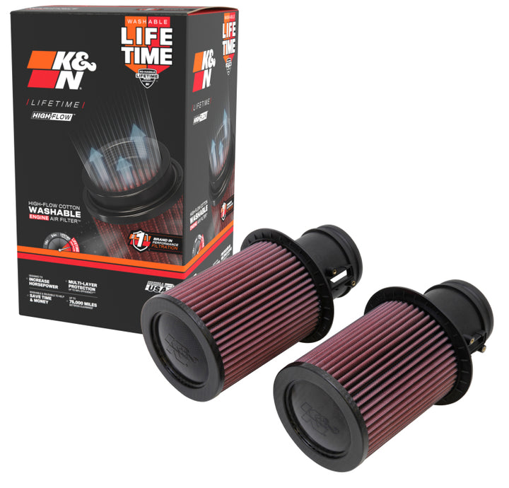 K&N Replacement Air Filter for 09-13 Audi R8 5.2L V10 / 09-13 Lamborghini Gallardo 5.2L V10 - Bull Strap