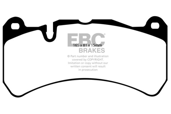 EBC 07-08 Ferrari 430 Scuderia 4.3 Yellowstuff Front Brake Pads - Bull Strap