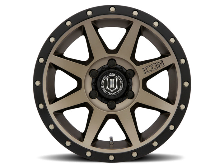ICON Rebound 17x8.5 6x5.5 25mm Offset 5.75in BS 95.1mm Bore Bronze Wheel - Bull Strap