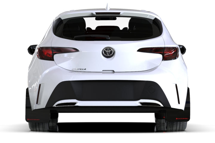 Rally Armor 18-25 Toyota Corolla Hatchback Black UR Mud Flap Red Logo - Bull Strap