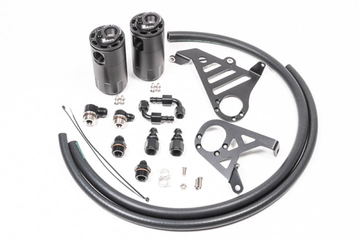 Radium Engineering Dual Catch Can Kit 16-18 Focus RS Fluid Lock - Bull Strap