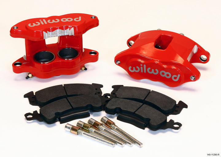 Wilwood D52 Front Caliper Kit - Red 2.00 / 2.00in Piston 1.28in Rotor - Bull Strap