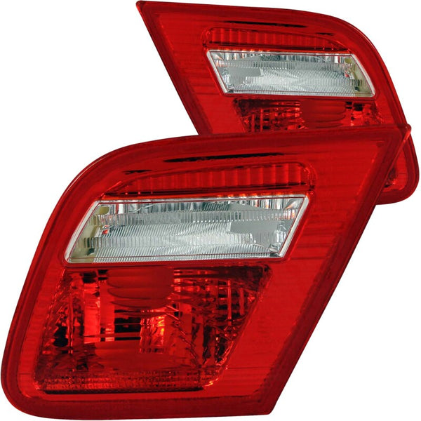 ANZO 2000-2003 BMW 3 Series E46 Taillights Red/Clear - Inner - Bull Strap