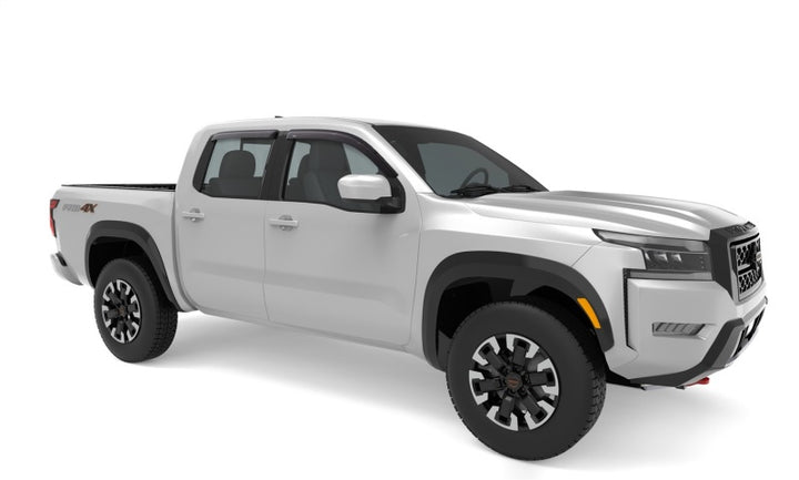 AVS 2022 Nissan Frontier (Crewcab Pickup) Ventvisor Outside Mount Window Deflectors 4pc - Smoke - Bull Strap